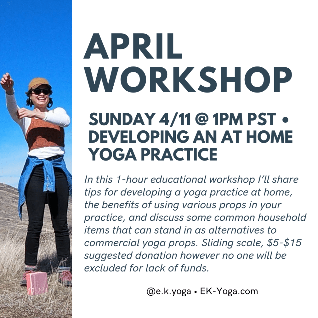 April workshop: developing an at home yoga&nbsp;practice